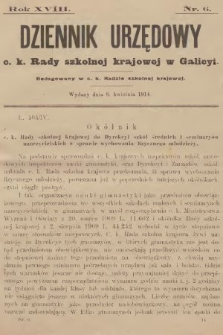 Dziennik Urzędowy c. k. Rady szkolnej krajowej w Galicyi. 1914, nr 6