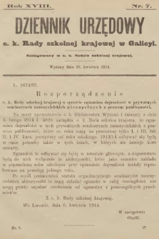 Dziennik Urzędowy c. k. Rady szkolnej krajowej w Galicyi. 1914, nr 7