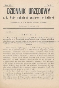 Dziennik Urzędowy c. k. Rady szkolnej krajowej w Galicyi. 1903, nr 1