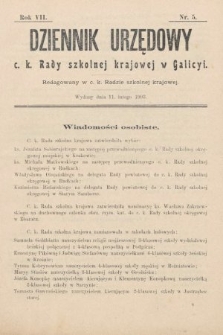 Dziennik Urzędowy c. k. Rady szkolnej krajowej w Galicyi. 1903, nr 5