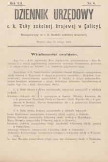 Dziennik Urzędowy c. k. Rady szkolnej krajowej w Galicyi. 1903, nr 6