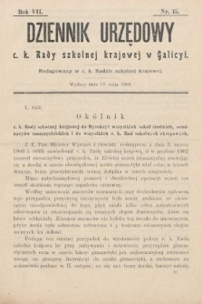 Dziennik Urzędowy c. k. Rady szkolnej krajowej w Galicyi. 1903, nr 15