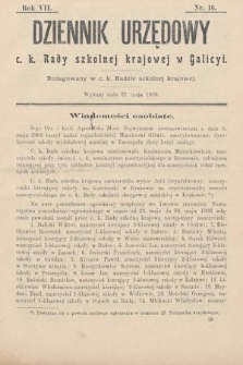 Dziennik Urzędowy c. k. Rady szkolnej krajowej w Galicyi. 1903, nr 16