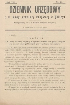 Dziennik Urzędowy c. k. Rady szkolnej krajowej w Galicyi. 1903, nr 18