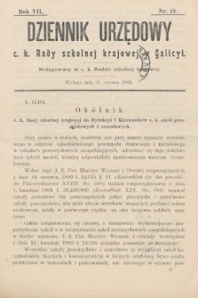 Dziennik Urzędowy c. k. Rady szkolnej krajowej w Galicyi. 1903, nr 19