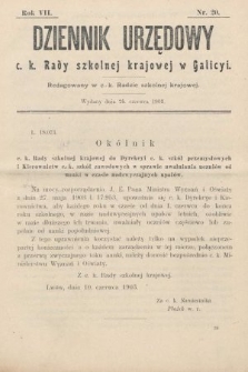 Dziennik Urzędowy c. k. Rady szkolnej krajowej w Galicyi. 1903, nr 20