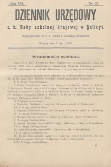 Dziennik Urzędowy c. k. Rady szkolnej krajowej w Galicyi. 1903, nr 22