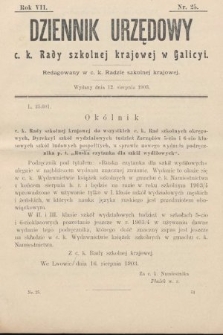 Dziennik Urzędowy c. k. Rady szkolnej krajowej w Galicyi. 1903, nr 25