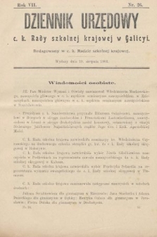 Dziennik Urzędowy c. k. Rady szkolnej krajowej w Galicyi. 1903, nr 26