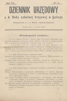 Dziennik Urzędowy c. k. Rady szkolnej krajowej w Galicyi. 1903, nr 27