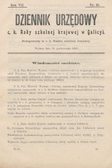 Dziennik Urzędowy c. k. Rady szkolnej krajowej w Galicyi. 1903, nr 31