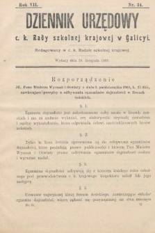 Dziennik Urzędowy c. k. Rady szkolnej krajowej w Galicyi. 1903, nr 34