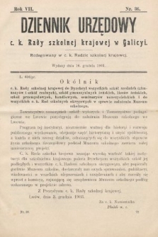 Dziennik Urzędowy c. k. Rady szkolnej krajowej w Galicyi. 1903, nr 36