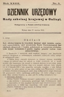 Dziennik Urzędowy Rady Szkolnej Krajowej w Galicji. 1919, nr 5