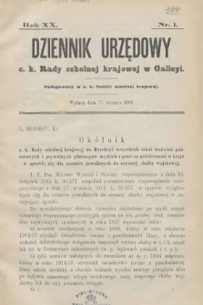 Dziennik Urzędowy C. K. Rady Szkolnej Krajowej w Galicyi. 1916, nr 1