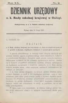 Dziennik Urzędowy C. K. Rady Szkolnej Krajowej w Galicyi. 1916, nr 2