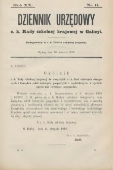 Dziennik Urzędowy C. K. Rady Szkolnej Krajowej w Galicyi. 1916, nr 11