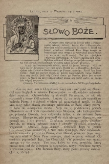 Słowo Boże. 1918.09.15