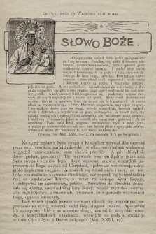 Słowo Boże. 1918.09.29