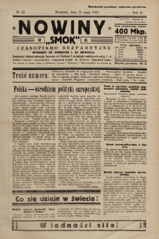 Nowiny „Smok” : czasopismo bezpartyjne. 1923, nr 22