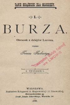 Burza : obrazek z dziejów Lwowa