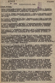 Komunikat W.C. 1943.05.27