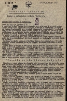 Komunikat Wywiadu W.C. 1943.07.01