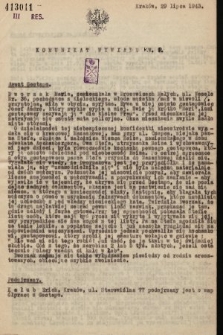 Komunikat Wywiadu W.C. 1943.07.29
