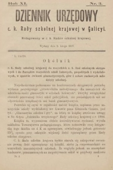 Dziennik Urzędowy C. K. Rady Szkolnej Krajowej w Galicyi. 1907, nr 3