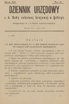 Dziennik Urzędowy C. K. Rady Szkolnej Krajowej w Galicyi. 1907, nr 5