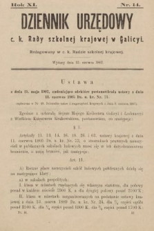 Dziennik Urzędowy C. K. Rady Szkolnej Krajowej w Galicyi. 1907, nr 14