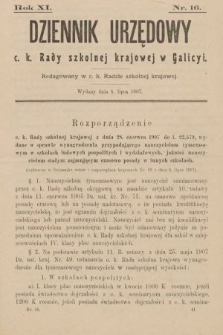 Dziennik Urzędowy C. K. Rady Szkolnej Krajowej w Galicyi. 1907, nr 16