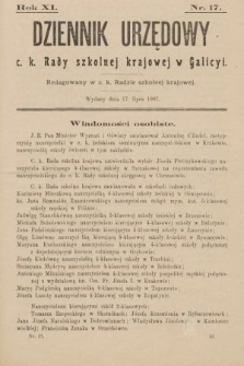 Dziennik Urzędowy C. K. Rady Szkolnej Krajowej w Galicyi. 1907, nr 17