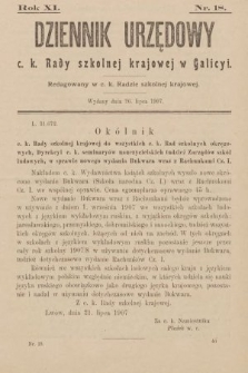Dziennik Urzędowy C. K. Rady Szkolnej Krajowej w Galicyi. 1907, nr 18
