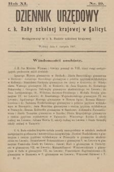 Dziennik Urzędowy C. K. Rady Szkolnej Krajowej w Galicyi. 1907, nr 19