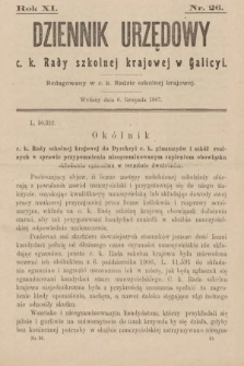 Dziennik Urzędowy C. K. Rady Szkolnej Krajowej w Galicyi. 1907, nr 26