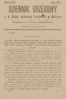 Dziennik Urzędowy C. K. Rady Szkolnej Krajowej w Galicyi. 1907, nr 27