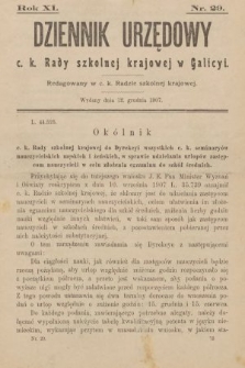 Dziennik Urzędowy C. K. Rady Szkolnej Krajowej w Galicyi. 1907, nr 29
