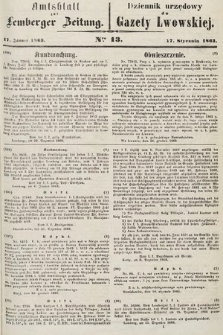 Amtsblatt zur Lemberger Zeitung = Dziennik Urzędowy do Gazety Lwowskiej. 1863, nr 13