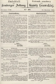 Amtsblatt zur Lemberger Zeitung = Dziennik Urzędowy do Gazety Lwowskiej. 1863, nr 19