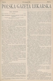 Polska Gazeta Lekarska : dawniej Gazeta Lekarska, Przegląd Lekarski oraz Czasopismo Lekarskie i Lwowski Tygodnik Lekarski. 1931, nr 35
