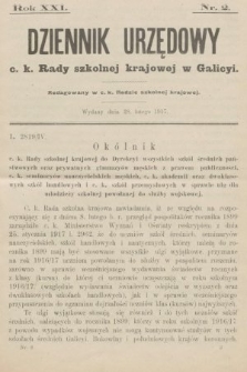 Dziennik Urzędowy c. k. Rady szkolnej krajowej w Galicyi. 1917, nr 2