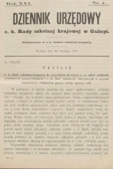 Dziennik Urzędowy c. k. Rady szkolnej krajowej w Galicyi. 1917, nr 4