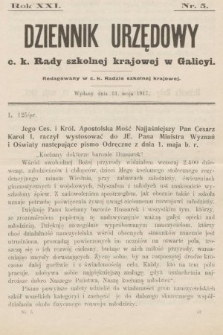 Dziennik Urzędowy c. k. Rady szkolnej krajowej w Galicyi. 1917, nr 5