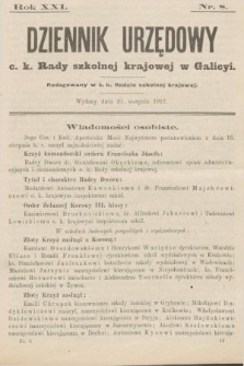 Dziennik Urzędowy c. k. Rady szkolnej krajowej w Galicyi. 1917, nr 8