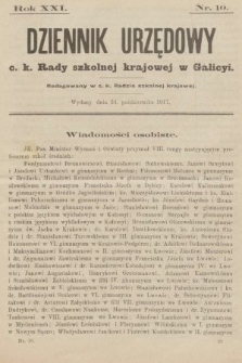 Dziennik Urzędowy c. k. Rady szkolnej krajowej w Galicyi. 1917, nr 10