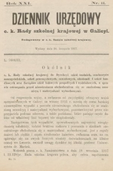 Dziennik Urzędowy c. k. Rady szkolnej krajowej w Galicyi. 1917, nr 11
