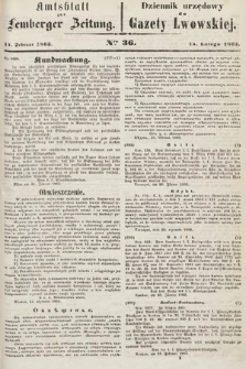 Amtsblatt zur Lemberger Zeitung = Dziennik Urzędowy do Gazety Lwowskiej. 1863, nr 36