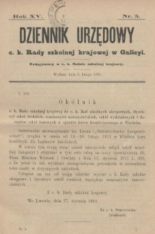 Dziennik Urzędowy c. k. Rady szkolnej krajowej w Galicyi. 1911, nr 3