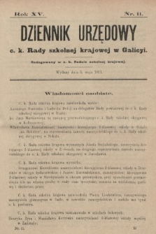 Dziennik Urzędowy c. k. Rady szkolnej krajowej w Galicyi. 1911, nr 11